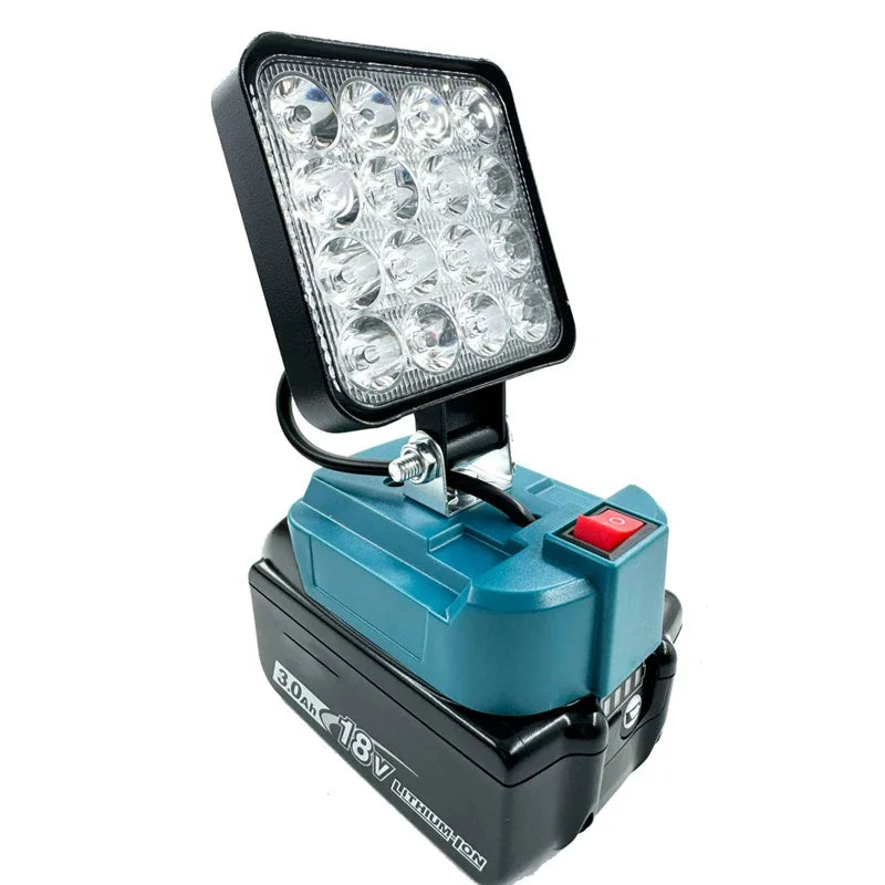 Para Makita 14,4 V-18V linterna con batería de iones de litio linterna para exteriores luz LED de trabajo inalámbrica de 3 pulgadas lámpara de Camping iluminación de emergencia
