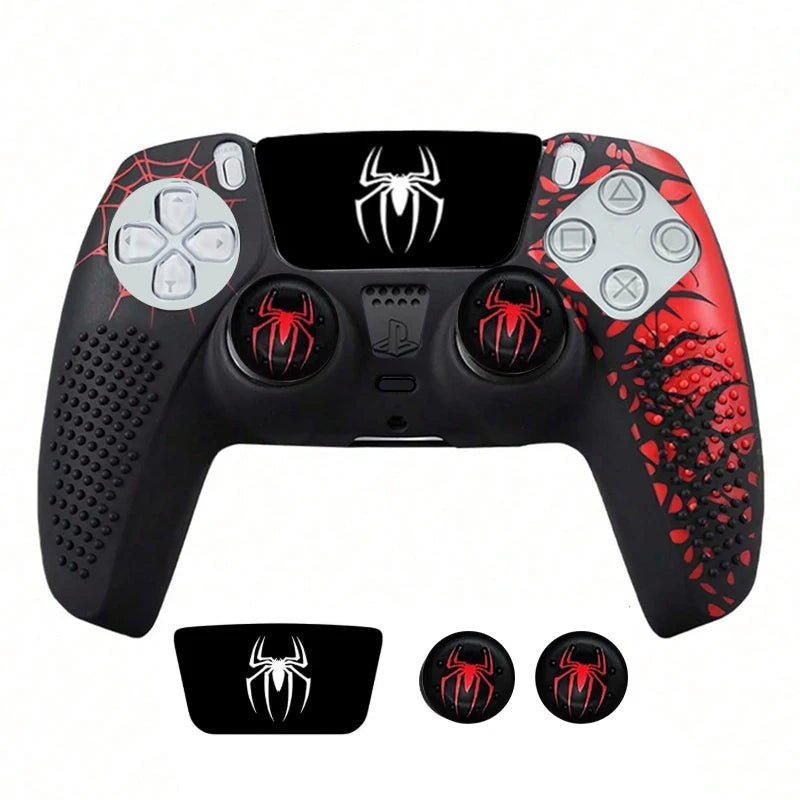 Funda protectora de silicona antideslizante para controlador de PS5, Compatible con controlador de PS5 con pegatina de tapa de agarre para pulgar