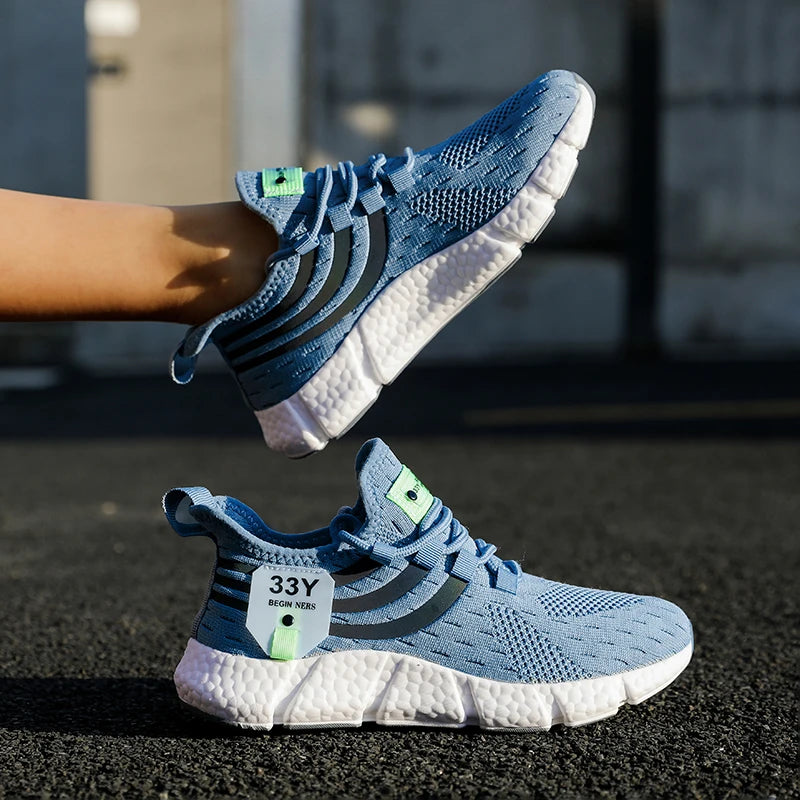 Zapatos deportivos informales para hombre, zapatillas ligeras transpirables, zapatillas de correr negras de malla para exteriores, zapatillas deportivas para correr Tenis para caminar