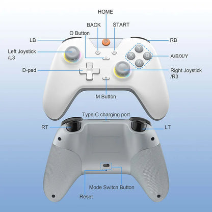 EasySMX X05 Gamepad inalámbrico Controlador de juegos Bluetooth Compatible con PC/teléfono/interruptor/Gamer de vapor, luz RGB, efecto Hall