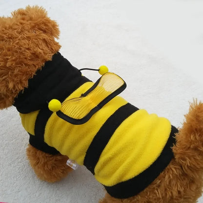 Abeja mascota cachorro abrigo ropa traje polar ropa perro gato Sudadera con capucha disfraz de Halloween Cosplay suéter sudaderas con capucha para perros