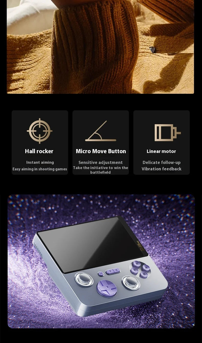 2025 NUEVA consola de juegos GAMEMT E5 Ultra portátil Joystick de efecto Hall 60Hz Pantalla táctil IPS 5000mAh Consolas Android portátiles