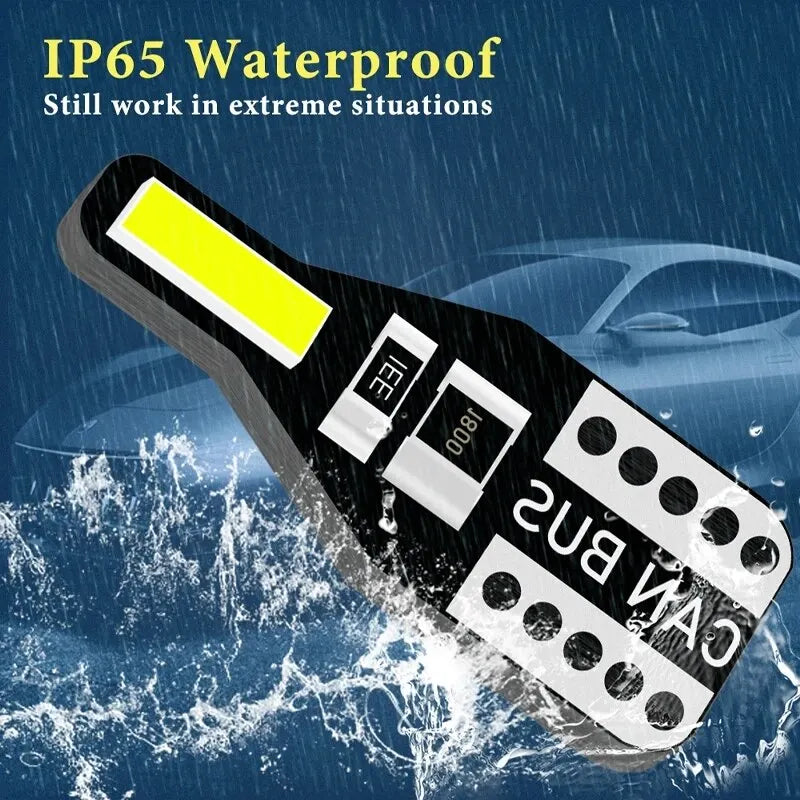 10 Uds T10 W5W bombilla LED Canbus 194 168 7020 Cob 2SMD luces interiores de coche lámpara de lectura bombilla de cuña blanco sin errores