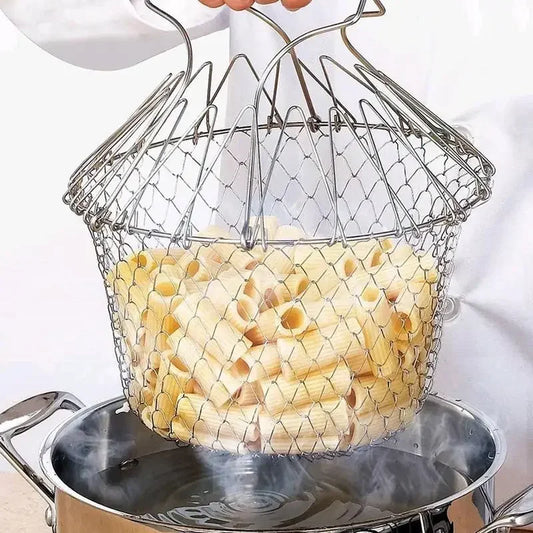 Cesta plegable para Chef francés, cesta mágica, cesta de malla, red coladora, 1 ud.