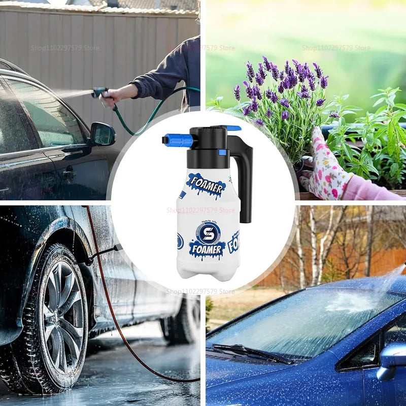 Pulverizador eléctrico de espuma para nieve de 1,5 l, lanza a presión recargable por USB, regadera para limpieza de ventanas de coche, detalles exteriores