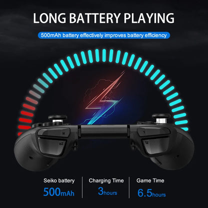 LinYuvo KS42 Joy-pad inalámbrico con luz de meteoros con luces RGB de 8 colores para interruptor/Lite/OLED, con programable, Turbo y vibración