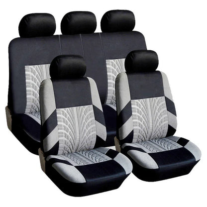 Juego de fundas de asiento de coche bordadas, protección Universal para asiento de coche Dacia Duster Sandero Renault Clio Fiat Panda Lancia Ypsilon