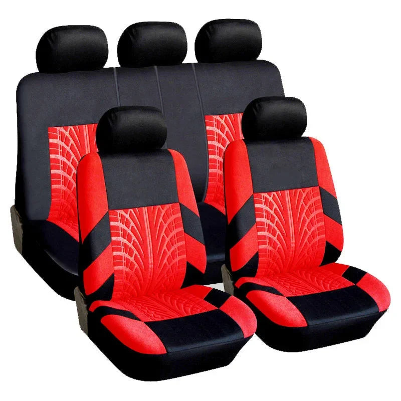 Juego de fundas de asiento de coche bordadas, protección Universal para asiento de coche Dacia Duster Sandero Renault Clio Fiat Panda Lancia Ypsilon