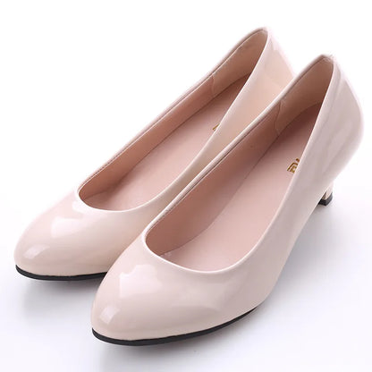 Zapatos de tacón medio para mujer, tacones altos sexis desnudos, zapatos de boda para mujer, trabajo de oficina, zapatos de tacón blancos, zapatos de fiesta