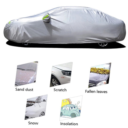 S-XXL cubierta de coche Sedan cubiertas completas con tira reflectante protección solar a prueba de polvo e impermeable UV resistente a los arañazos Universal