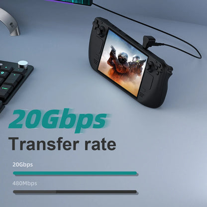 Adaptador USB tipo C en forma de U de 180 grados, convertidor de carga USBC para Steam Deck/Nintendo Switch, transferencia rápida de datos, OTG, 20gbps