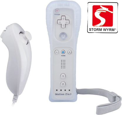 Controladores STORM WYRM compatibles con wii y Wii U con Motion Plus incorporado, controlador con funda de silicona y muñeca WU001