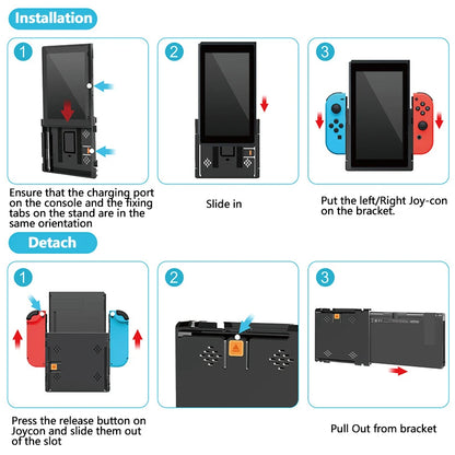 Soporte Vertical con tapa de agarre para consola de juegos Nin-tendo Switch OLED/Switch, juego de pantalla Vertical adaptable, soporte de interruptor