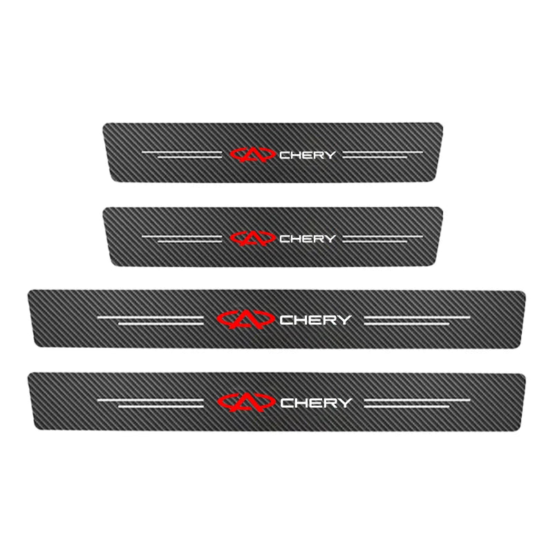 4 Uds pegatina decorativa de protección de umbral de coche para Chery Tiggo 2 3 4 7 8 Pro QQ Iq Fulwin Blossom Fulwin Arrizo