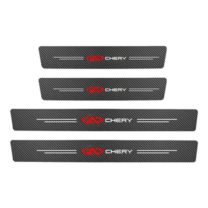 4 Uds pegatina decorativa de protección de umbral de coche para Chery Tiggo 2 3 4 7 8 Pro QQ Iq Fulwin Blossom Fulwin Arrizo