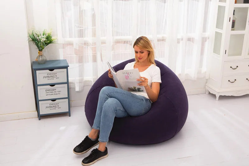 Sofá inflable perezoso grande, sillas, tumbona de PVC, asiento, puf, sofá, Tatami, suministro para sala de estar, Camping al aire libre