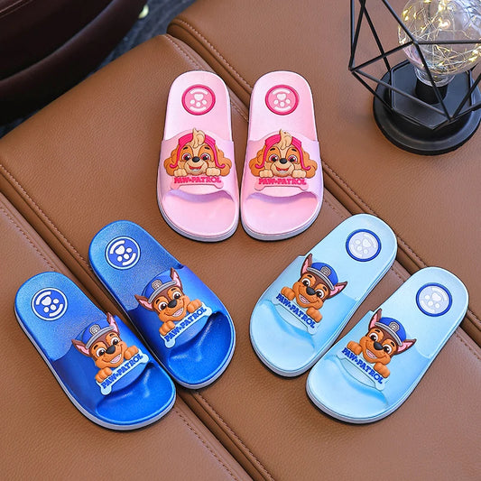 Zapatillas de Verano de la patrulla canina auténtica para niños y niñas, zapatos de playa antideslizantes, zapatillas de bebé