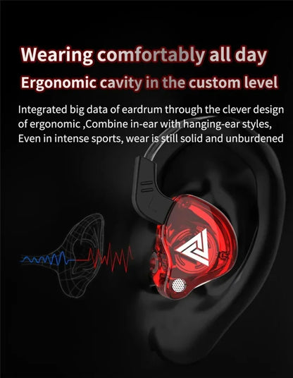 Nuevos auriculares deportivos con micrófono, auriculares con cable de 3,5mm QKZ AK6, auriculares internos para iPhone, auriculares estéreo con micrófono en la oreja para carreras