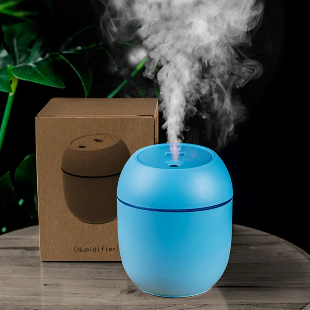 Mini humidificador de aire USB, difusor de aceites esenciales para el hogar y el coche, generador de niebla silencioso ultrasónico con lámpara LED de Color