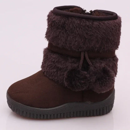 Botas de nieve para niñas, botas cómodas y gruesas y cálidas para niños, botas gruesas de otoño para niños, zapatos de princesa 2023