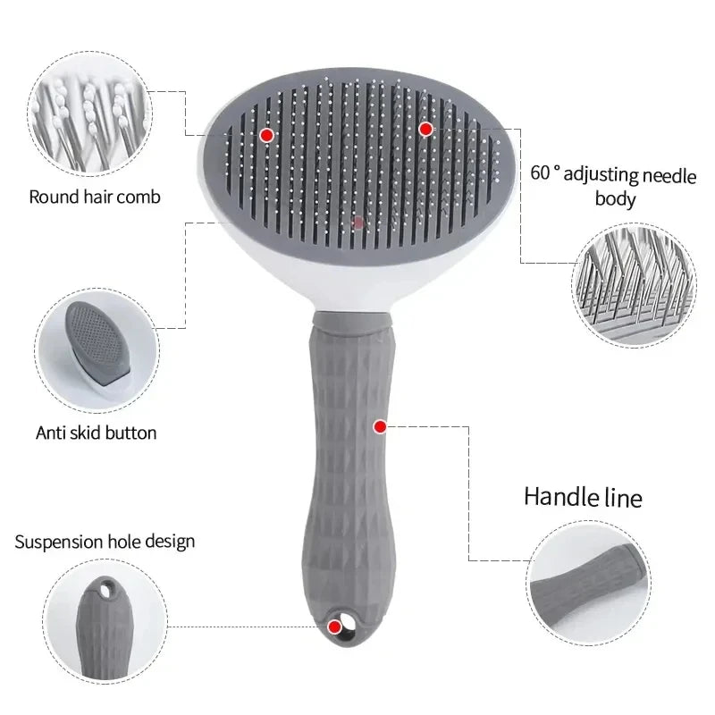 Cepillo para perros y gatos, peine de autolimpieza, removedor de pelo, herramientas de aseo, accesorios para mascotas