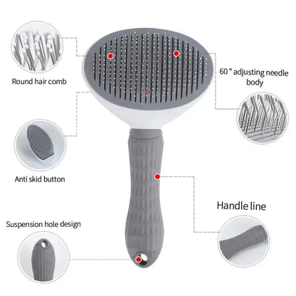 Cepillo para perros y gatos, peine de autolimpieza, removedor de pelo, herramientas de aseo, accesorios para mascotas