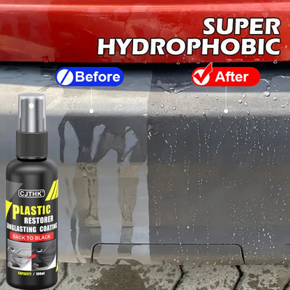 Restaurador de plástico para coche, renovador de plástico brillante de espalda a negro, revestimiento duradero, restauración de cuero, productos de limpieza de pulido automático