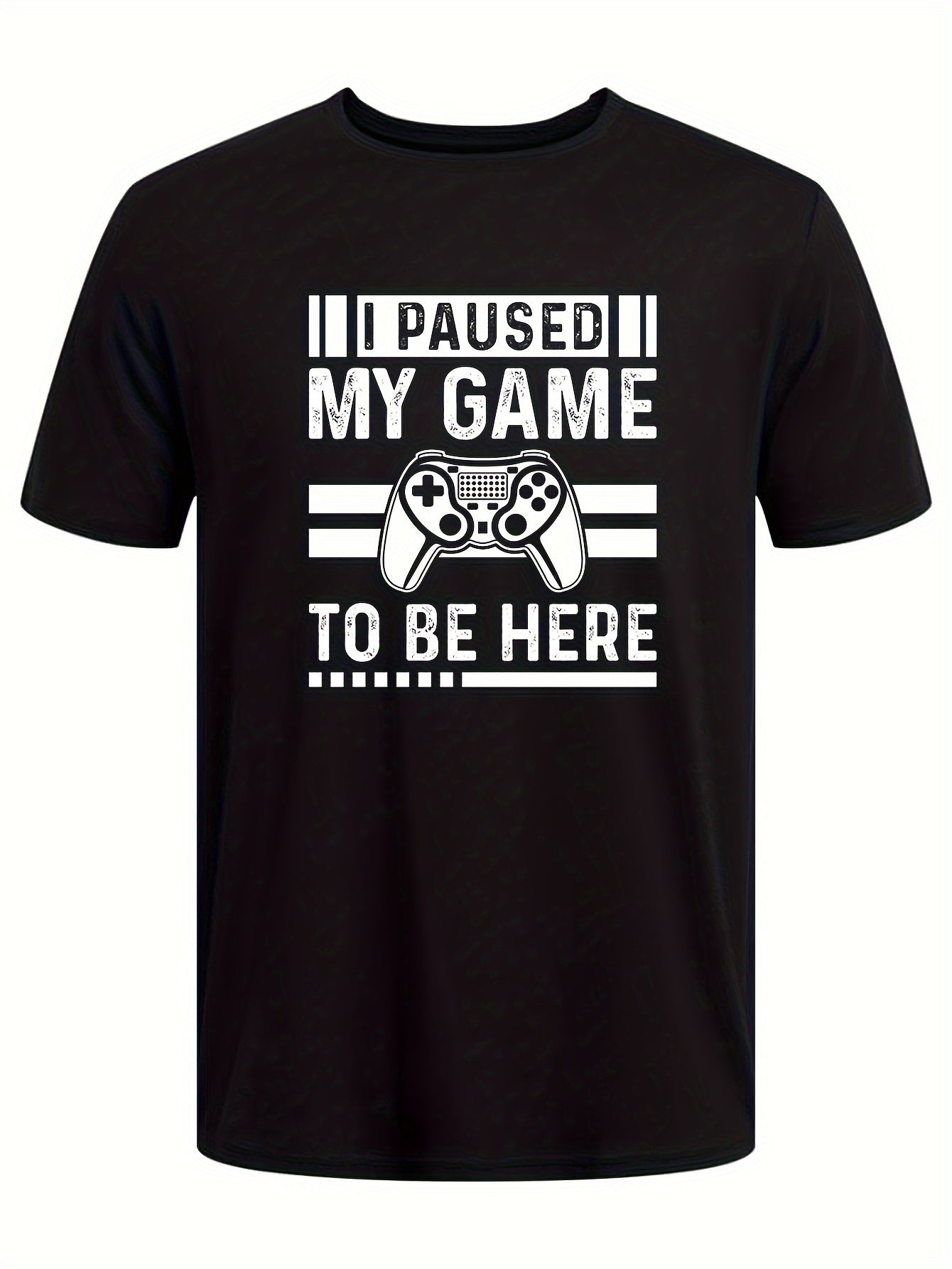 Unique Gamer Print Tee Shirt - Men's Casual Short Sleeve T-Shirts for Summer - Fun Gaming Humor Graphic Tee