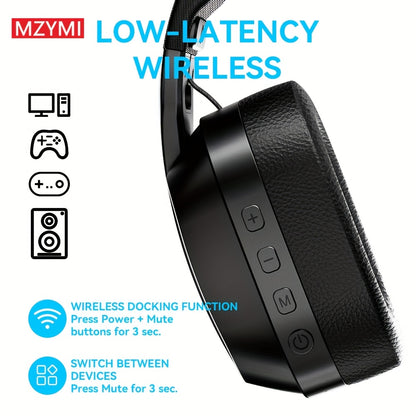 MZYMI GT100 2.4GHz/Wireless Gaming Headset for PlayStation 5 4, Gamer Headphones with Detachable Microphone for PS5, PS4, PC, Switch, Ultra-low Latency, 25 Hours Playtime, Wired Mode for Xbox Series