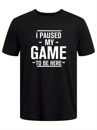 Unique Gamer Print Tee Shirt - Men's Casual Short Sleeve T-Shirts for Summer - Fun Gaming Humor Graphic Tee