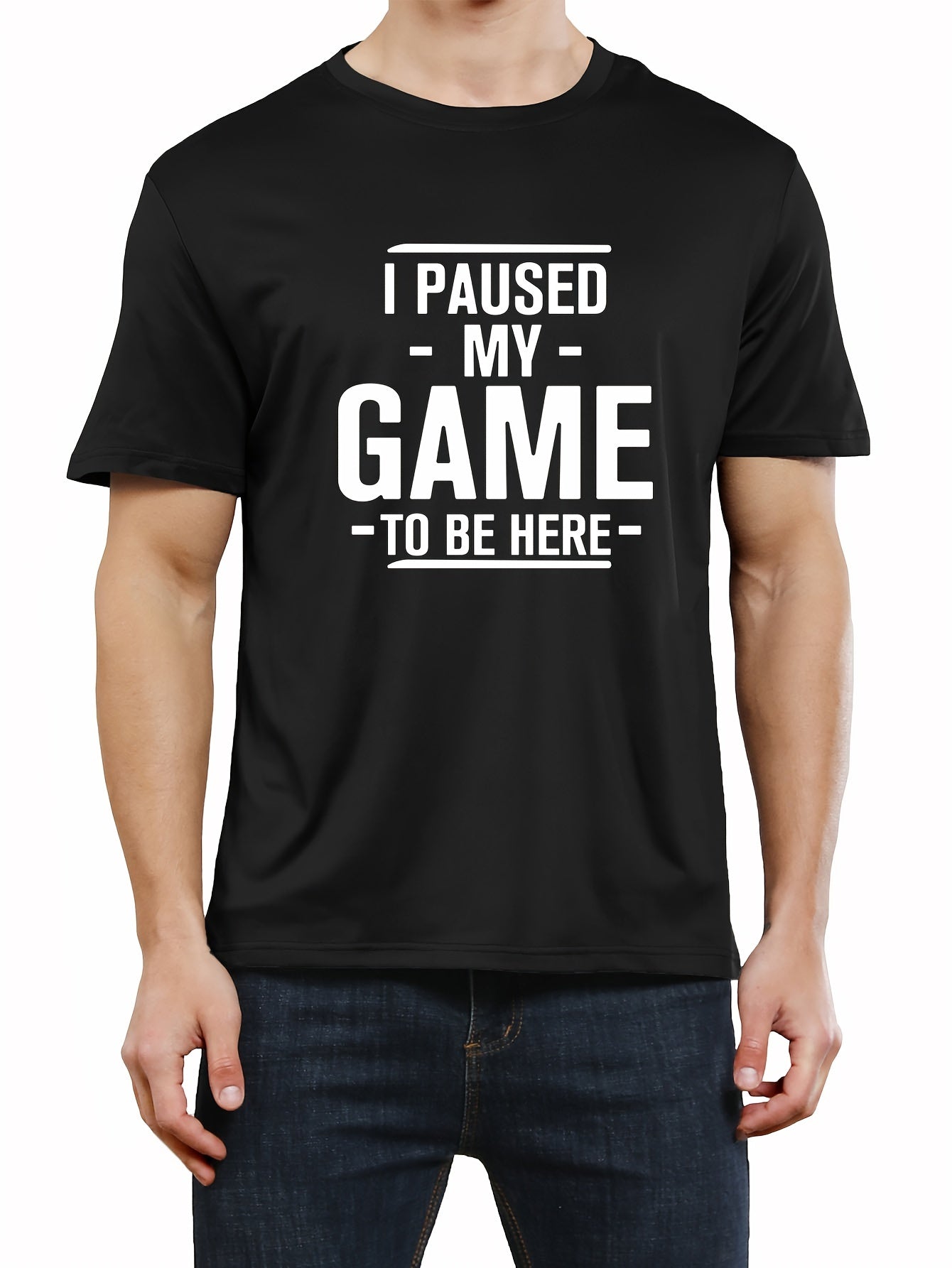 Unique Gamer Print Tee Shirt - Men's Casual Short Sleeve T-Shirts for Summer - Fun Gaming Humor Graphic Tee
