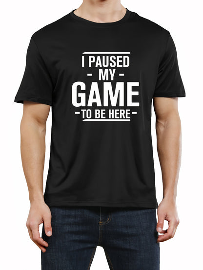 Unique Gamer Print Tee Shirt - Men's Casual Short Sleeve T-Shirts for Summer - Fun Gaming Humor Graphic Tee