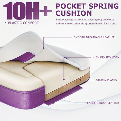 Ergonomic Gaming Chair, PU Leather Video Game Chairs for Adults, Reclining Gamer Chair Office Chair, Comfortable Computer Chair for Heavy People, Purple and White