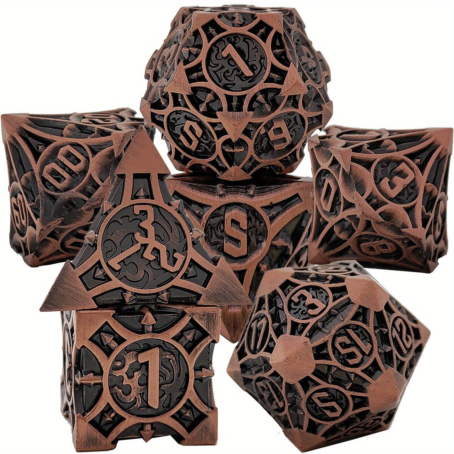 Ultimate RPG Experience: 7-Piece Stylish Metal Dice Set - Precision & Durability for Tabletop Games | Perfect Gamer Gift