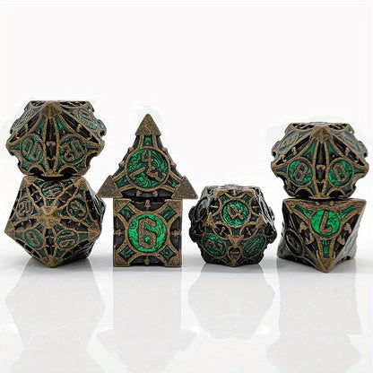 Ultimate RPG Experience: 7-Piece Stylish Metal Dice Set - Precision & Durability for Tabletop Games | Perfect Gamer Gift