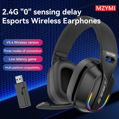 MZYMI GT100 2.4GHz/Wireless Gaming Headset for PlayStation 5 4, Gamer Headphones with Detachable Microphone for PS5, PS4, PC, Switch, Ultra-low Latency, 25 Hours Playtime, Wired Mode for Xbox Series