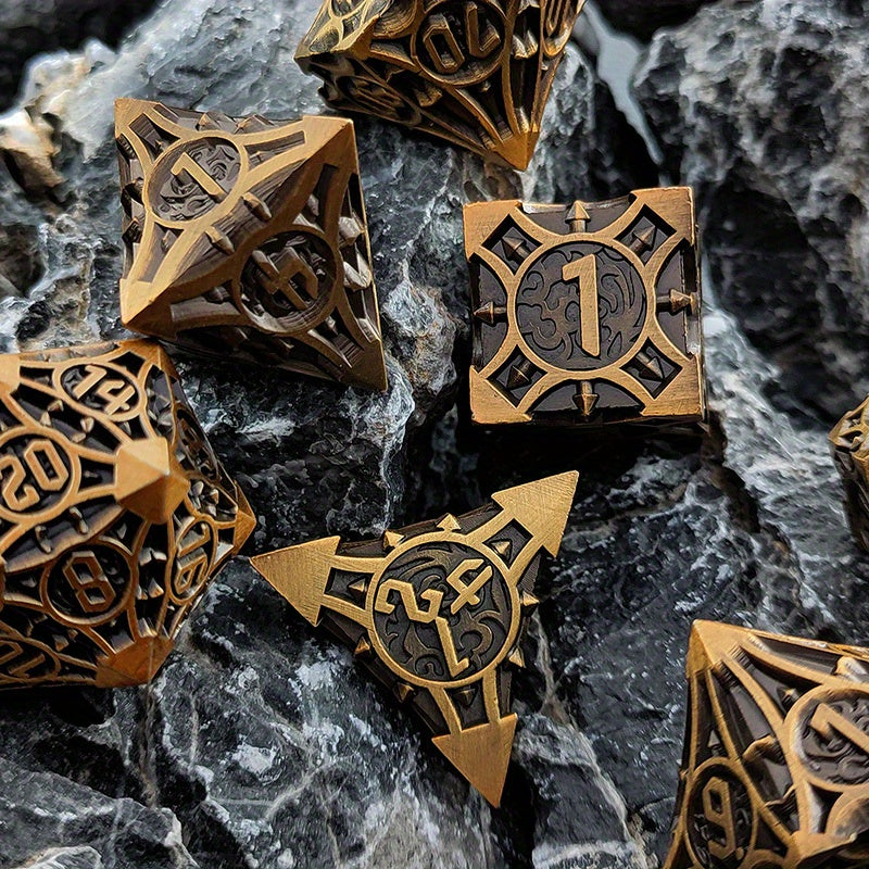 Ultimate RPG Experience: 7-Piece Stylish Metal Dice Set - Precision & Durability for Tabletop Games | Perfect Gamer Gift