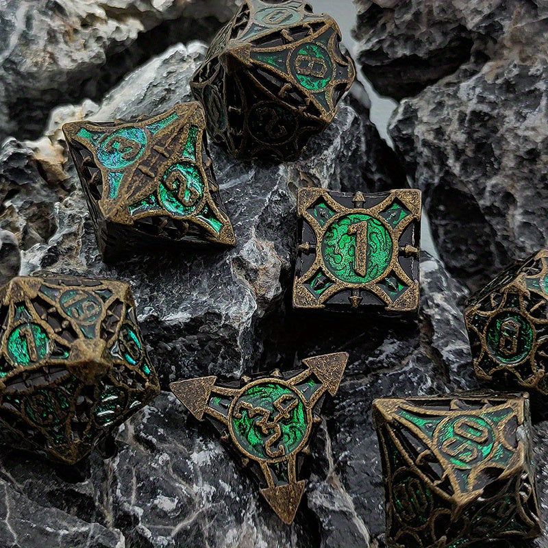 Ultimate RPG Experience: 7-Piece Stylish Metal Dice Set - Precision & Durability for Tabletop Games | Perfect Gamer Gift