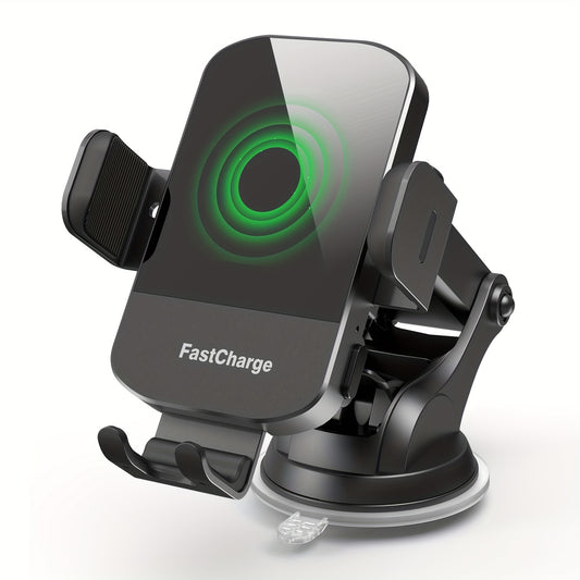 15W Rapid Wireless Car Charger, Automatic Clamping, Adjustable Phone Holder for Hands-Free Driving - Universal Compatibility with iPhone 15, 14, 13, 12, 11 Pro Max, Xs, Galaxy S24 Ultra, S23, S22, S21, S20, S10+