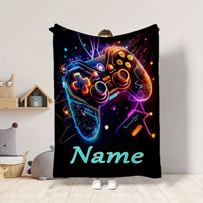 Customizable Gamer Controller Flannel Throw Blanket - Soft, Cozy & Versatile for Couch, Bed, Office, Camping | Perfect Holiday Gift & Decor