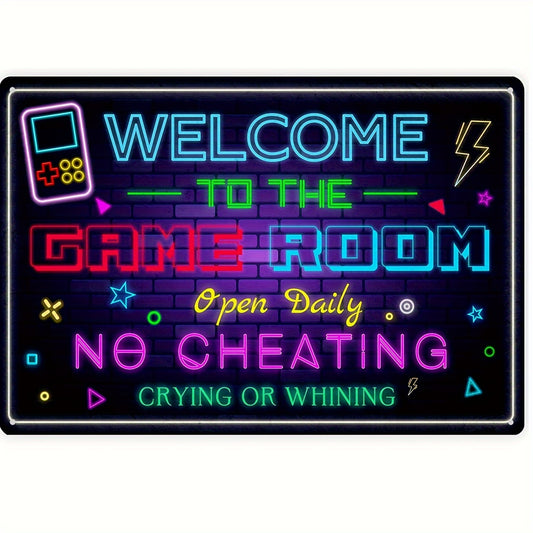 Gaming Metal Sign, Gaming Room Tin Sign, Retro Wall Decor Gamer Wall Signs, Gamer Wall Decor For Boys Room, Bedroom Gamers, 8" X 12"