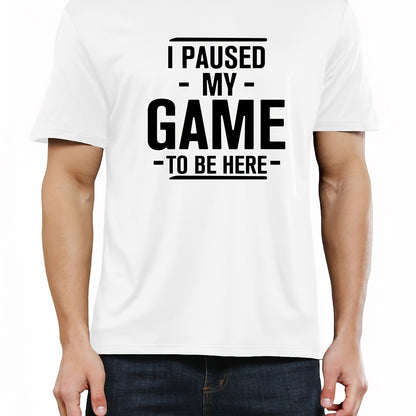 Unique Gamer Print Tee Shirt - Men's Casual Short Sleeve T-Shirts for Summer - Fun Gaming Humor Graphic Tee