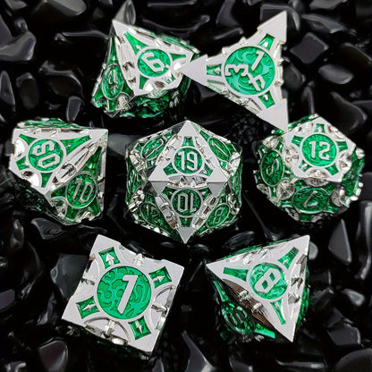 Ultimate RPG Experience: 7-Piece Stylish Metal Dice Set - Precision & Durability for Tabletop Games | Perfect Gamer Gift